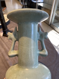 A Chinese Longquan celadon 'kinuta' vase, Southern Song