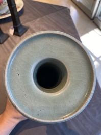 A Chinese Longquan celadon 'kinuta' vase, Southern Song