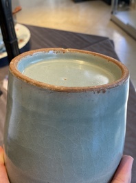 A Chinese Longquan celadon 'kinuta' vase, Southern Song