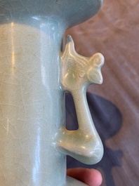 A Chinese Longquan celadon 'kinuta' vase, Southern Song