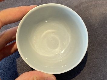 14 Chinese blue and white tea wares, Kangxi and later