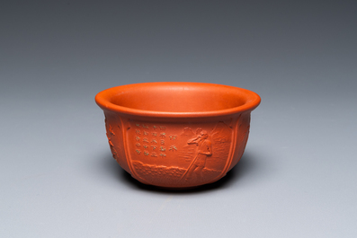 Bol en gr&egrave;s de Yixing &agrave; d&eacute;cor de la R&eacute;volution Culturelle, Chine