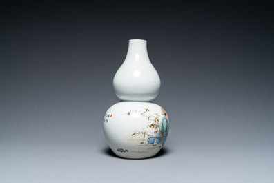 Three Chinese Cultural Revolution vases, one signed Cheng Guang 程光, one dated 1974