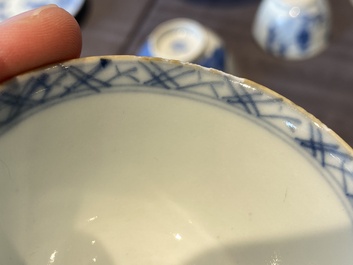 14 Chinese blue and white tea wares, Kangxi and later