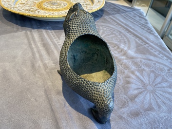A Chinese bronze 'three-legged toad' censer, Ming