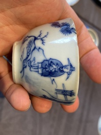 14 Chinese blue and white tea wares, Kangxi and later