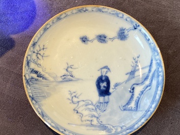 14 Chinese blue and white tea wares, Kangxi and later