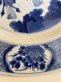 Two Chinese blue and white dishes, Chenghua mark, Kangxi