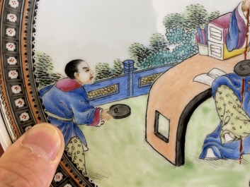 Two fine Chinese famille rose dishes, signed Zou Yunzhen 鄒雲珍, 20th C.