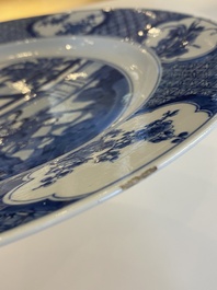 Two Chinese blue and white dishes, Chenghua mark, Kangxi