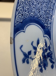 Two Chinese blue and white dishes, Chenghua mark, Kangxi