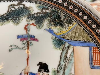 Two fine Chinese famille rose dishes, signed Zou Yunzhen 鄒雲珍, 20th C.