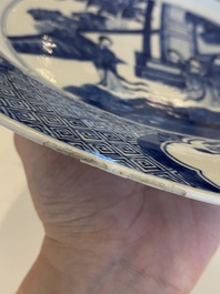 Two Chinese blue and white dishes, Chenghua mark, Kangxi