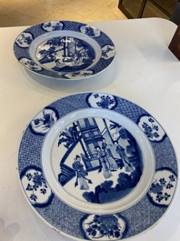 Two Chinese blue and white dishes, Chenghua mark, Kangxi