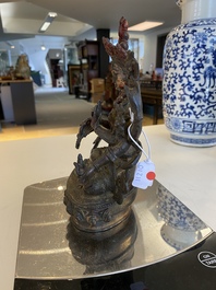 Vasudhara en bronze dor&eacute; et laqu&eacute;, Sino-Tibet, 17&egrave;me