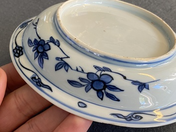 A Chinese blue and white 'frog' dish, Jiajing or Wanli