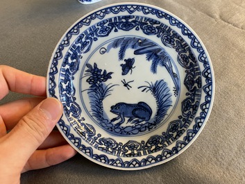 A Chinese blue and white 'frog' dish, Jiajing or Wanli