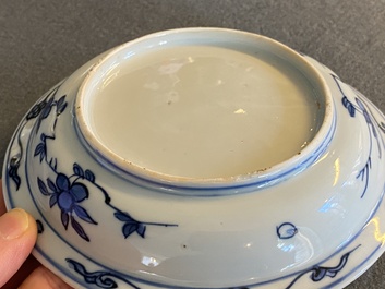 A Chinese blue and white 'frog' dish, Jiajing or Wanli
