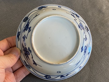A Chinese blue and white 'frog' dish, Jiajing or Wanli