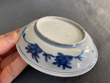 A small Chinese blue and white 'qilin' dish, Jiajing or Wanli