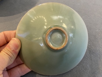 Two Chinese Longquan celadon bowls, Song or later