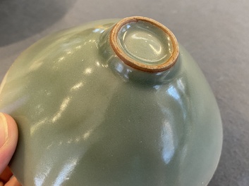 Two Chinese Longquan celadon bowls, Song or later