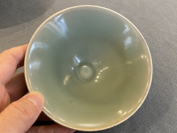 Two Chinese Longquan celadon bowls, Song or later