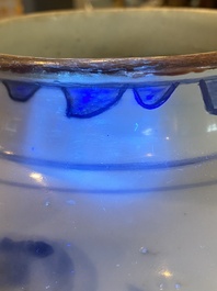 A Chinese blue and white 'dragon' vase, Shunzhi