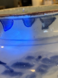 A Chinese blue and white 'dragon' vase, Shunzhi