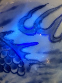 A Chinese blue and white 'dragon' vase, Shunzhi