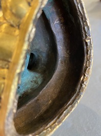 Bouddha Amitayus en bronze dor&eacute;, Sino-Tibet, Qing