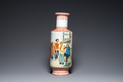 Three Chinese vases with Cultural Revolution design, signed Qiu Guang 邱光 and dated 1968 and 1972
