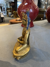 Bouddha Amitayus en bronze dor&eacute;, Sino-Tibet, Qing