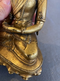 Bouddha Amitayus en bronze dor&eacute;, Sino-Tibet, Qing