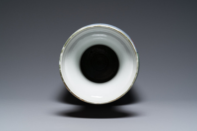 Three Chinese vases with Cultural Revolution design, signed Zhang Wenchao 章文超 and dated 1968