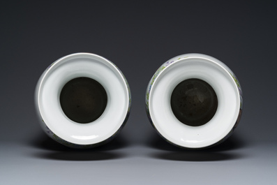 A pair of Chinese Cultural Revolution vases depicting Mao Zedong, signed Qiu Guang 邱光 and dated 1973