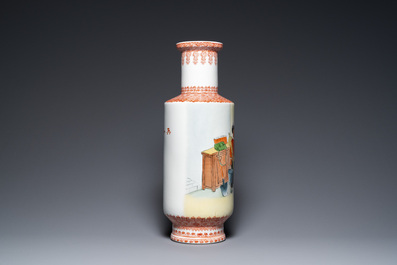 Three Chinese vases with Cultural Revolution design, signed Qiu Guang 邱光 and dated 1968 and 1972