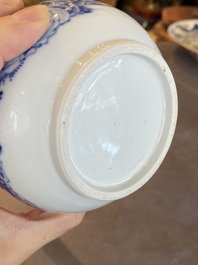 A Chinese 'Bleu de Hue' Vietnamese market 'Shou Lao' bottle vase, 18/19th C.