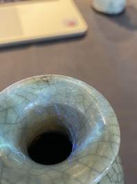 A Chinese crackle-glazed celadon vase, Qianlong