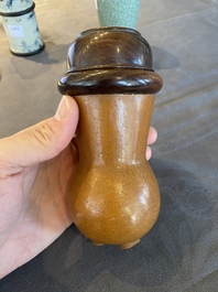 Bo&icirc;te &agrave; grillons en bois de gourde, Chine, Qing