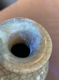A Chinese crackle-glazed celadon vase, Qianlong