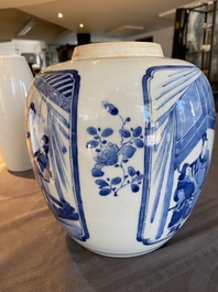 A Chinese blue and white 'narrative subject' jar, Kangxi