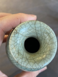 A Chinese crackle-glazed celadon vase, Qianlong
