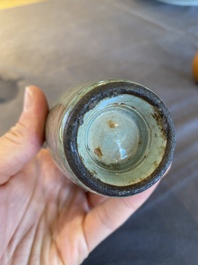 A Chinese crackle-glazed celadon vase, Qianlong