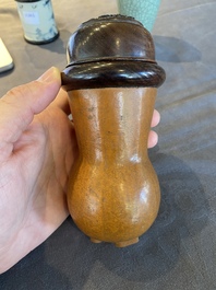 Bo&icirc;te &agrave; grillons en bois de gourde, Chine, Qing