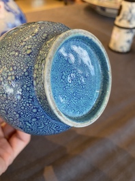A Chinese robin's egg-glazed bottle vase, probably Qianlong