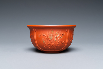 Bol en gr&egrave;s de Yixing &agrave; d&eacute;cor de la R&eacute;volution Culturelle, Chine
