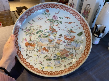 A Chinese famille rose 'antiquities' dish, Republic