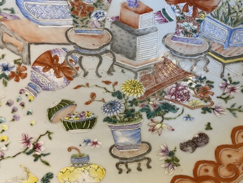 A Chinese famille rose 'antiquities' dish, Republic