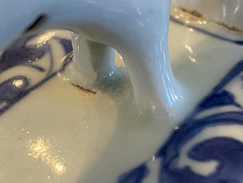 A Chinese blue and white water jug with flying horses, Wanli